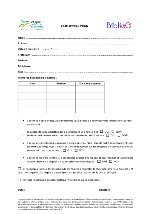 Illustration Fiche d'inscription Biblioo