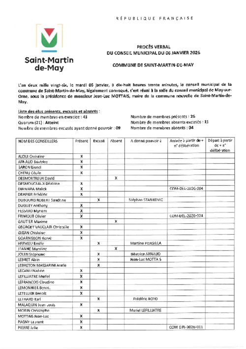 Illustration Proc�s verbal du 06 janvier 2026