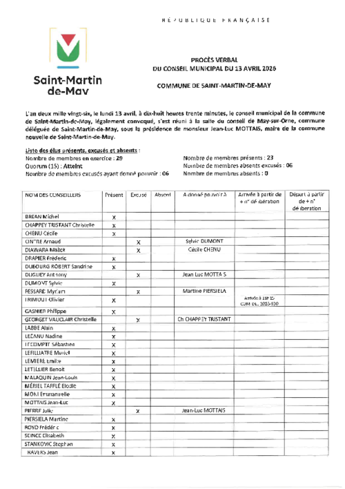 Illustration Proc�s-verbal du 13 avril 2026