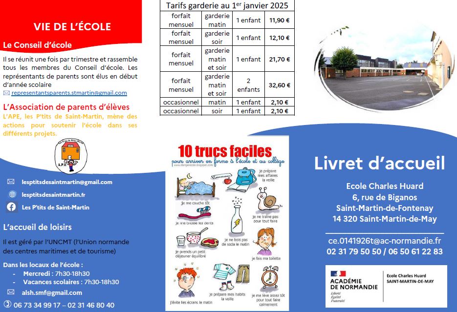Livret accueil &eacute;cole Huard