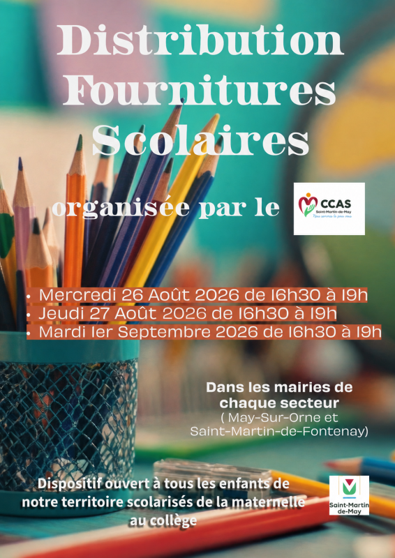 Distribution fournitures scolaires 